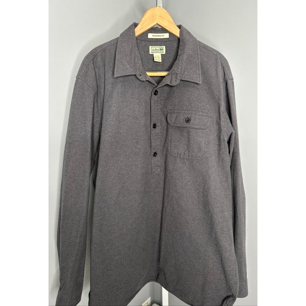 L.L. Bean XL Tall Popover Shirt Traditional Fit Outdoor Cotton Long Sleeve